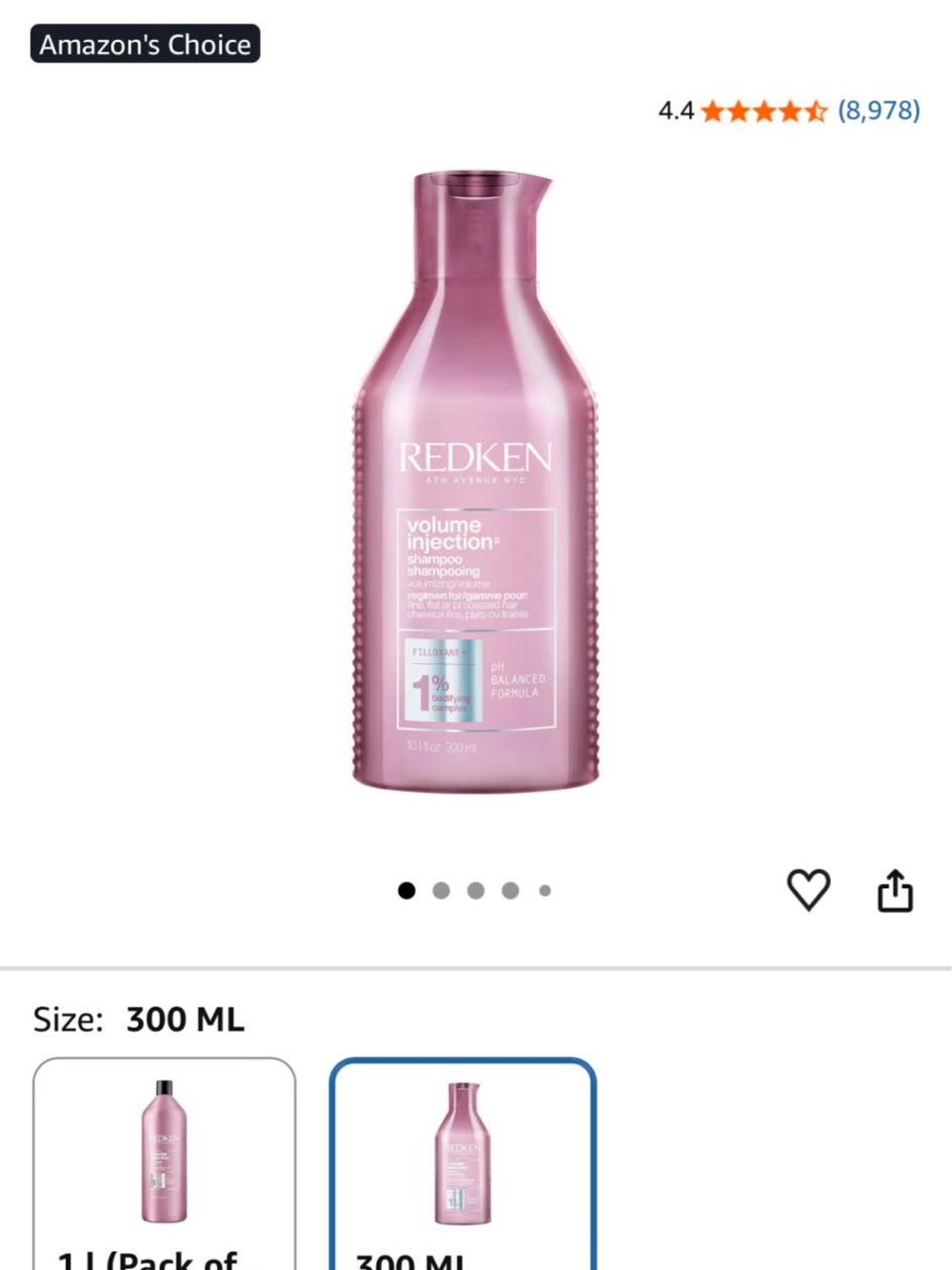 Redken Volume Injection Shampoo - Metallic Pink Bottle